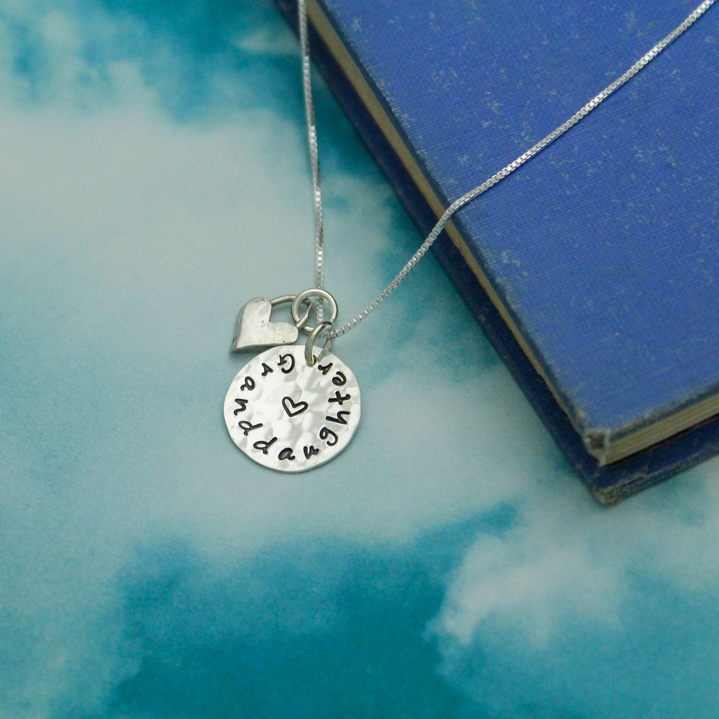 Granddaughter Necklace, Granddaughter Necklace Gift, Sterling Silver Granddaughter Hand Stamped Jewelry, Cute Gift for Granddaughters