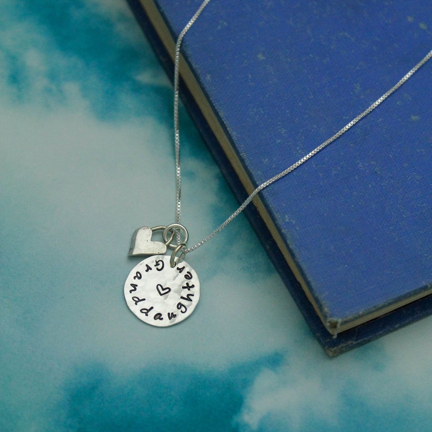 Granddaughter Necklace, Granddaughter Necklace Gift, Sterling Silver Granddaughter Hand Stamped Jewelry, Cute Gift for Granddaughters