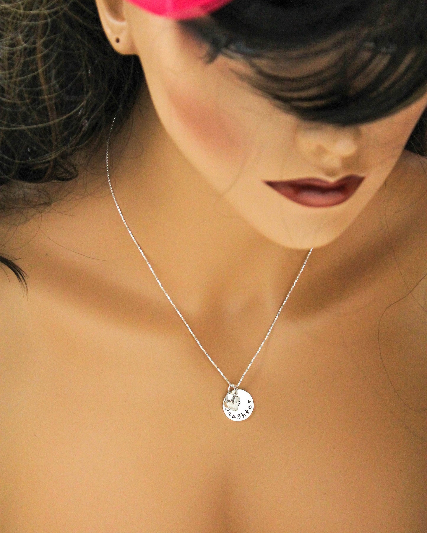 Granddaughter Necklace, Granddaughter Necklace Gift, Sterling Silver Granddaughter Hand Stamped Jewelry, Cute Gift for Granddaughters