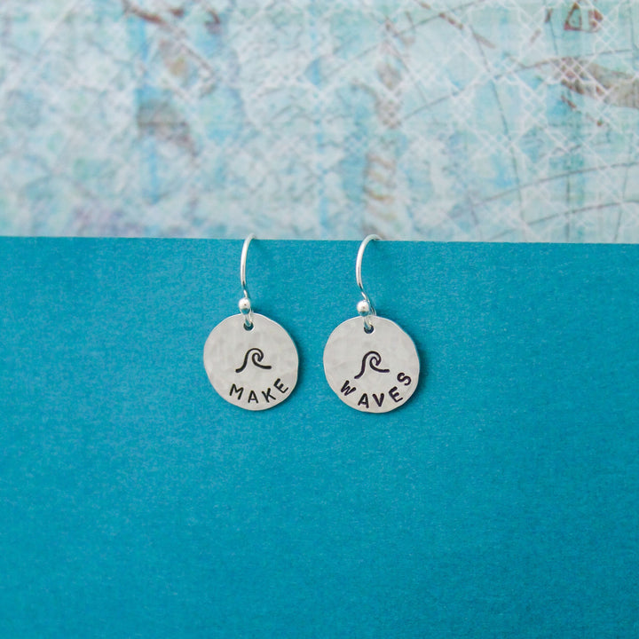 Make Wave Earrings, Sterling Silver Ocean Wave Earrings, Hawaii Ocean Jewelry, Ocean Earrings, Sterling Silver Surfer Jewelry, Gifts for Her