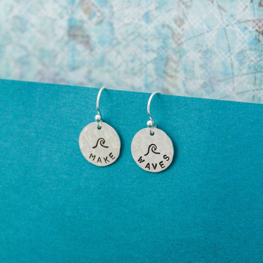 Make Wave Earrings, Sterling Silver Ocean Wave Earrings, Hawaii Ocean Jewelry, Ocean Earrings, Sterling Silver Surfer Jewelry, Gifts for Her