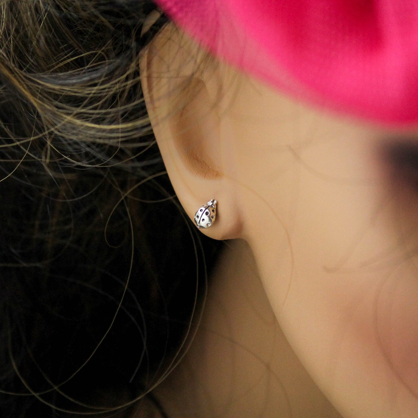 Cute Animal & Insect Studs in Sterling Silver Bumblebee, Lady Bugs, Butterfly, Horses, Elephants and Dragonfly, Minimalist Stud Earrings