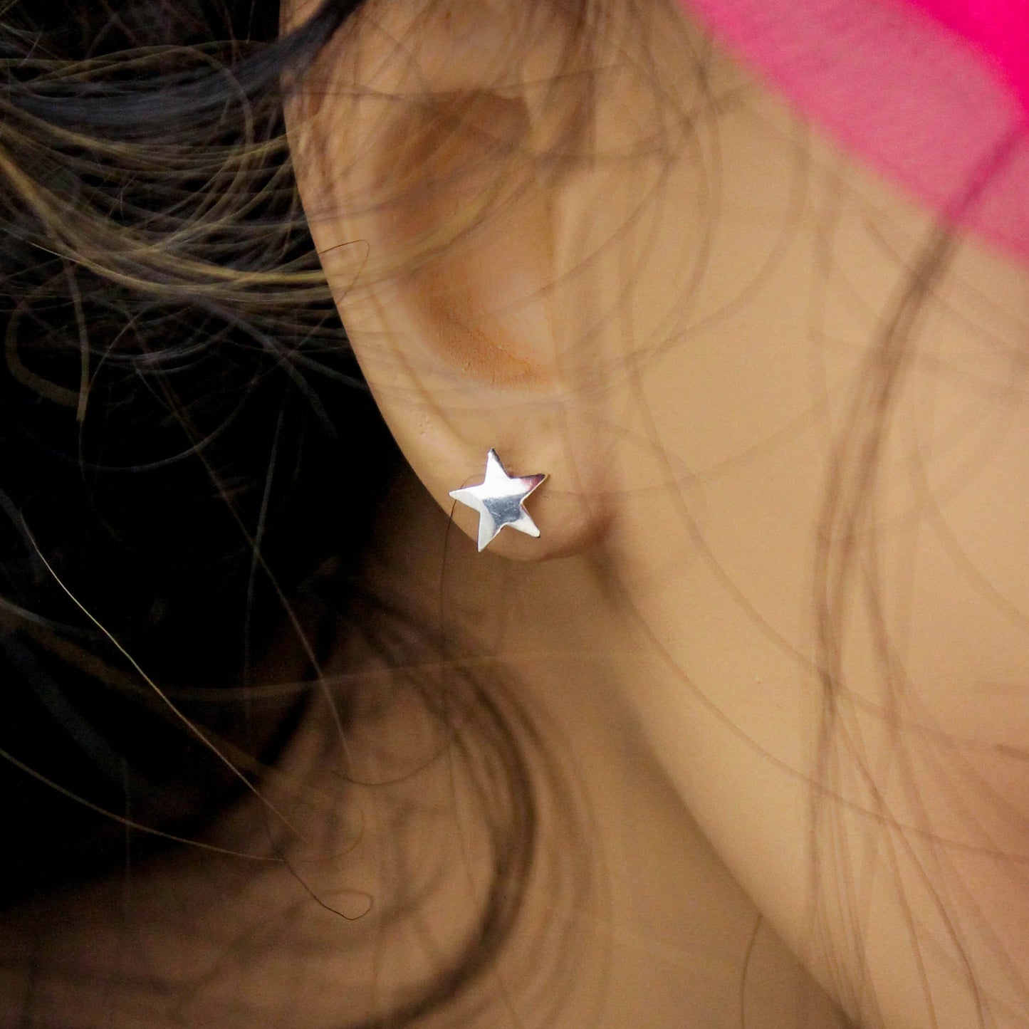Flower and Celestial Studs in Sterling Silver, Sun, Moon with Stars, Stars, Daisies, Clovers, & Cactus, Silver Stud Earrings, Gift for Her