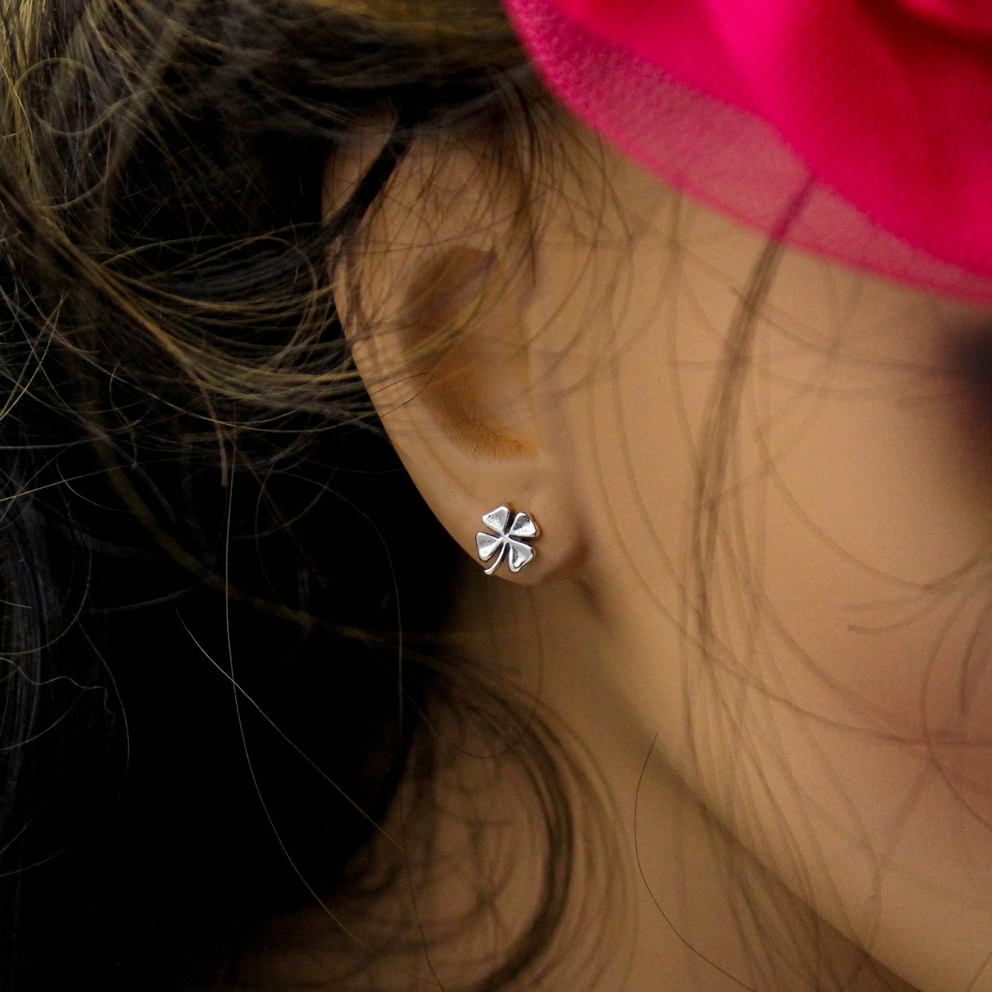 Flower and Celestial Studs in Sterling Silver, Sun, Moon with Stars, Stars, Daisies, Clovers, & Cactus, Silver Stud Earrings, Gift for Her