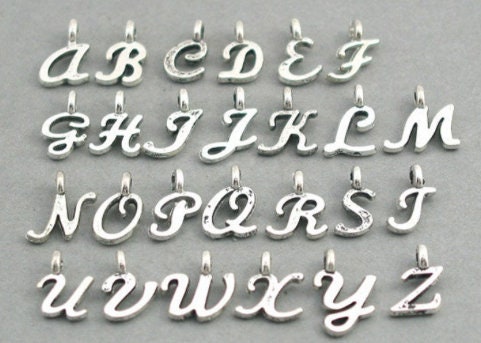 Initial Charm Ring. Sterling Silver Initial Ring. Dangle Ring. Personalized Jewelry. Initial Jewelry.