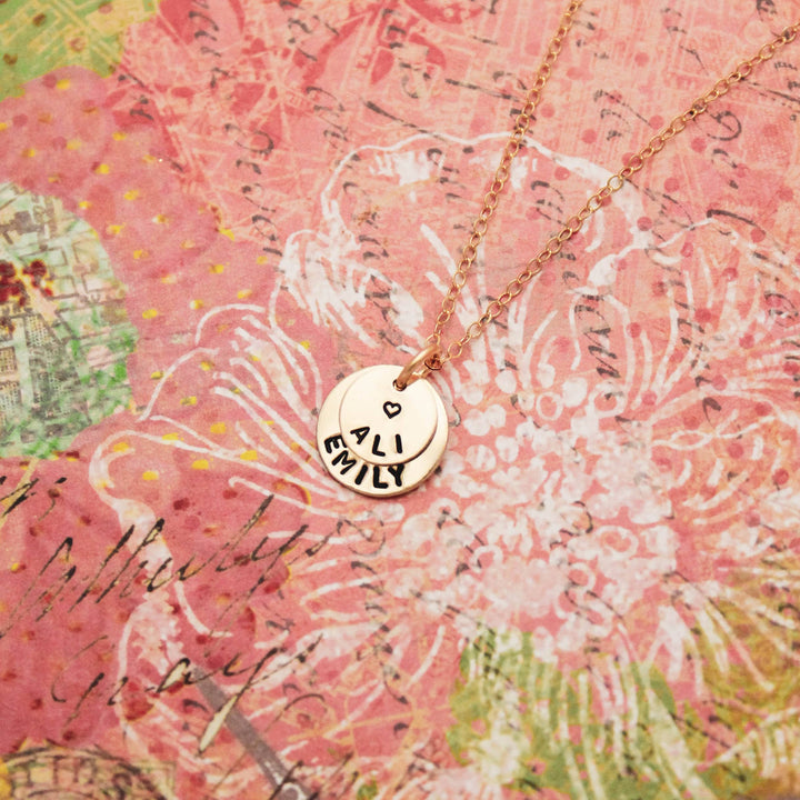 Tiny Three - 3 - Layers 14K Gold Filled Necklace Mother & Grandmother Personalized Hand Stamped Jewelry