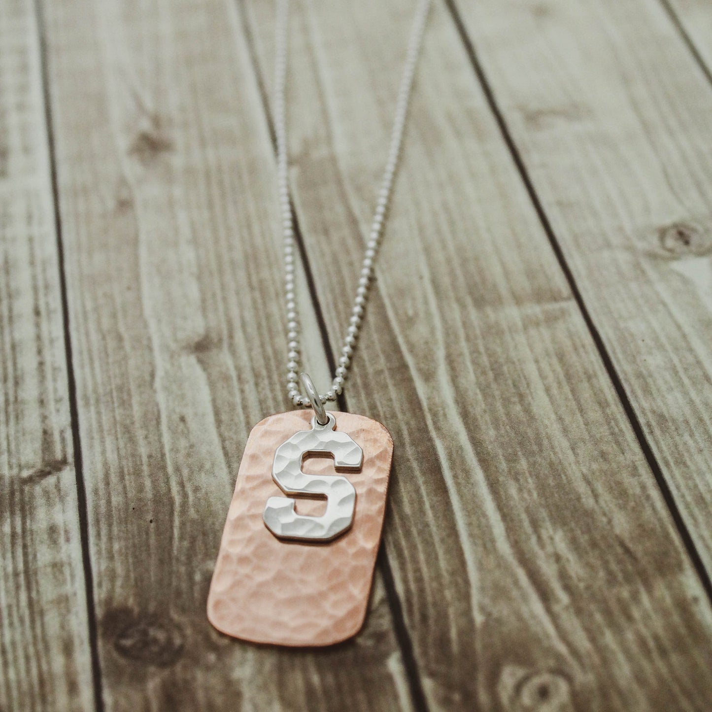 Boys Dog Tag Necklace, Boys Copper Initial Dog Tag Jewelry Gift, Copper Dog Tag Necklace for Boys, Personalized Simple Masculine Necklace