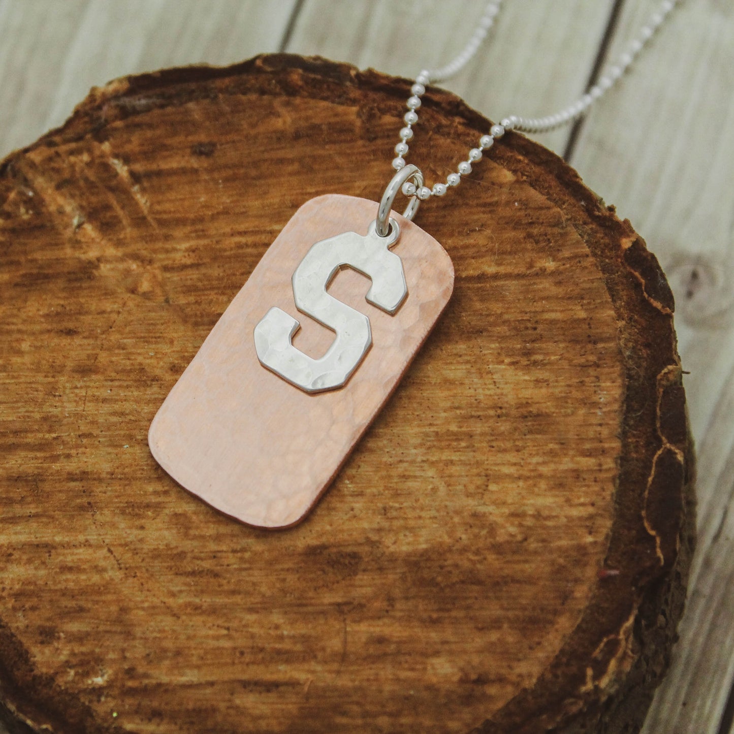 Boys Dog Tag Necklace, Boys Copper Initial Dog Tag Jewelry Gift, Copper Dog Tag Necklace for Boys, Personalized Simple Masculine Necklace