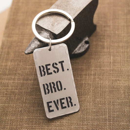 Best BRO Ever Keychain, Personalized Key Chain, Gifts for Brothers, Gifts for Him, Handstamped, Personalized Gift, Brother Gift Keychain
