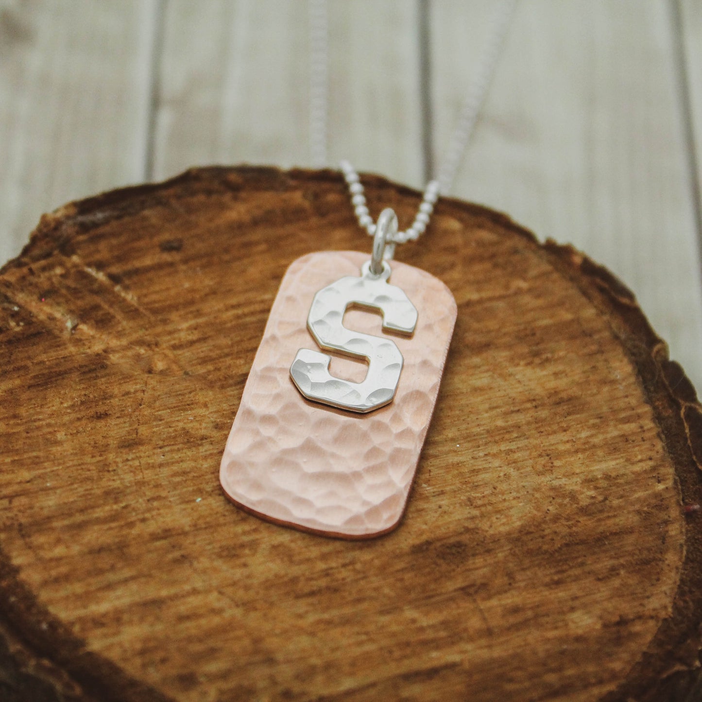 Boys Dog Tag Necklace, Boys Copper Initial Dog Tag Jewelry Gift, Copper Dog Tag Necklace for Boys, Personalized Simple Masculine Necklace