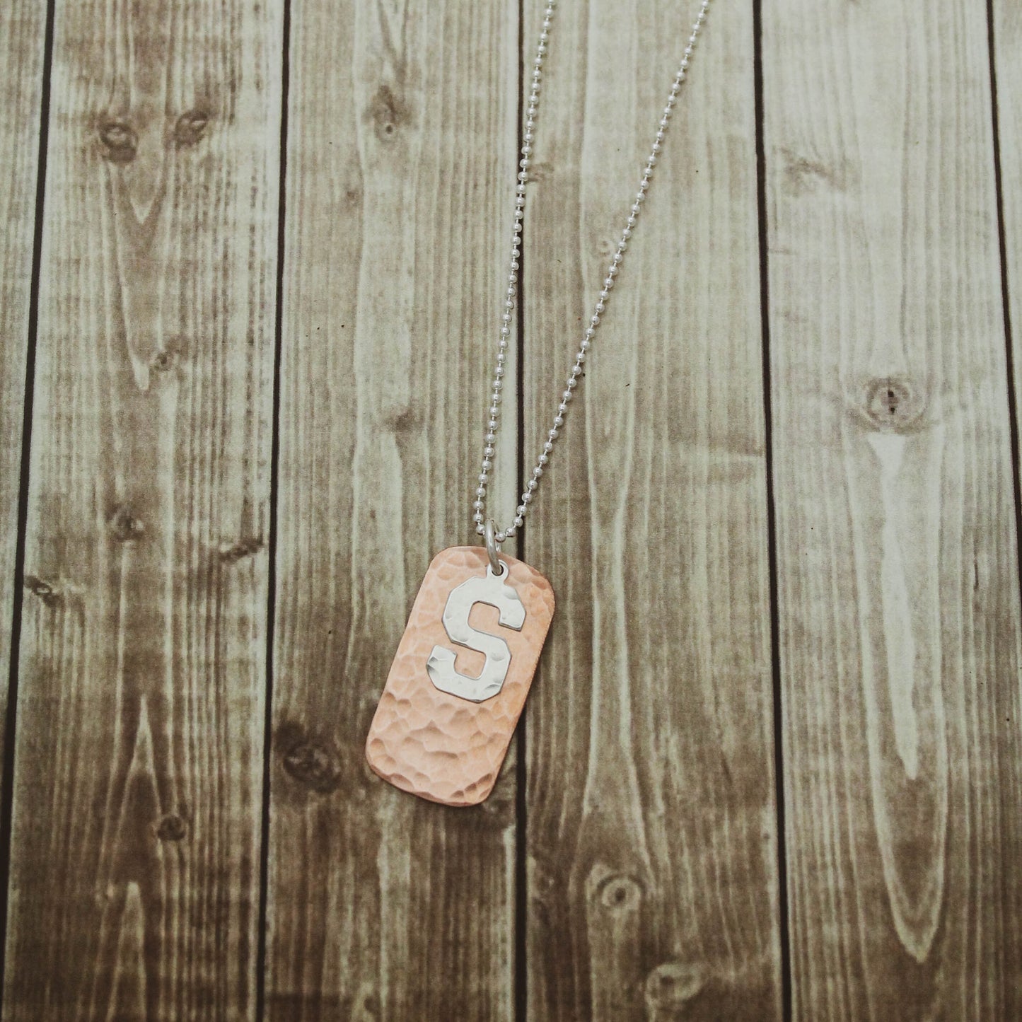 Boys Dog Tag Necklace, Boys Copper Initial Dog Tag Jewelry Gift, Copper Dog Tag Necklace for Boys, Personalized Simple Masculine Necklace