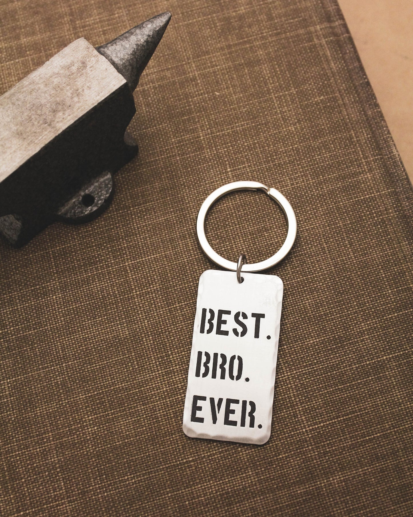 Best BRO Ever Keychain, Personalized Key Chain, Gifts for Brothers, Gifts for Him, Handstamped, Personalized Gift, Brother Gift Keychain