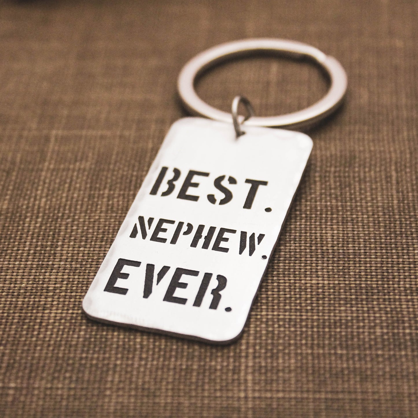 Best Nephew Ever Keychain, Personalized Key Chain, Gifts for Nephews, Gifts for Him, Handstamped, Personalized Gift, Nephew Gift Keychain