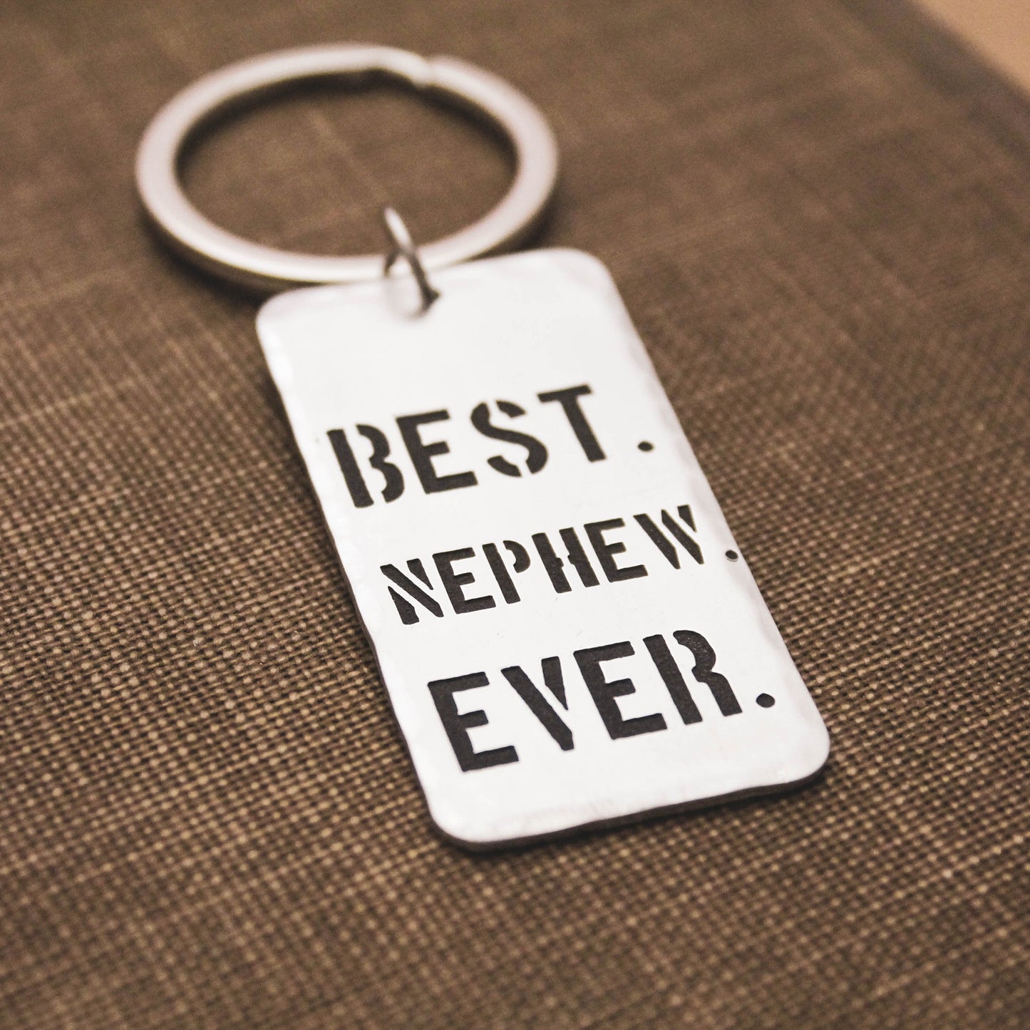 Best Nephew Ever Keychain, Personalized Key Chain, Gifts for Nephews, Gifts for Him, Handstamped, Personalized Gift, Nephew Gift Keychain