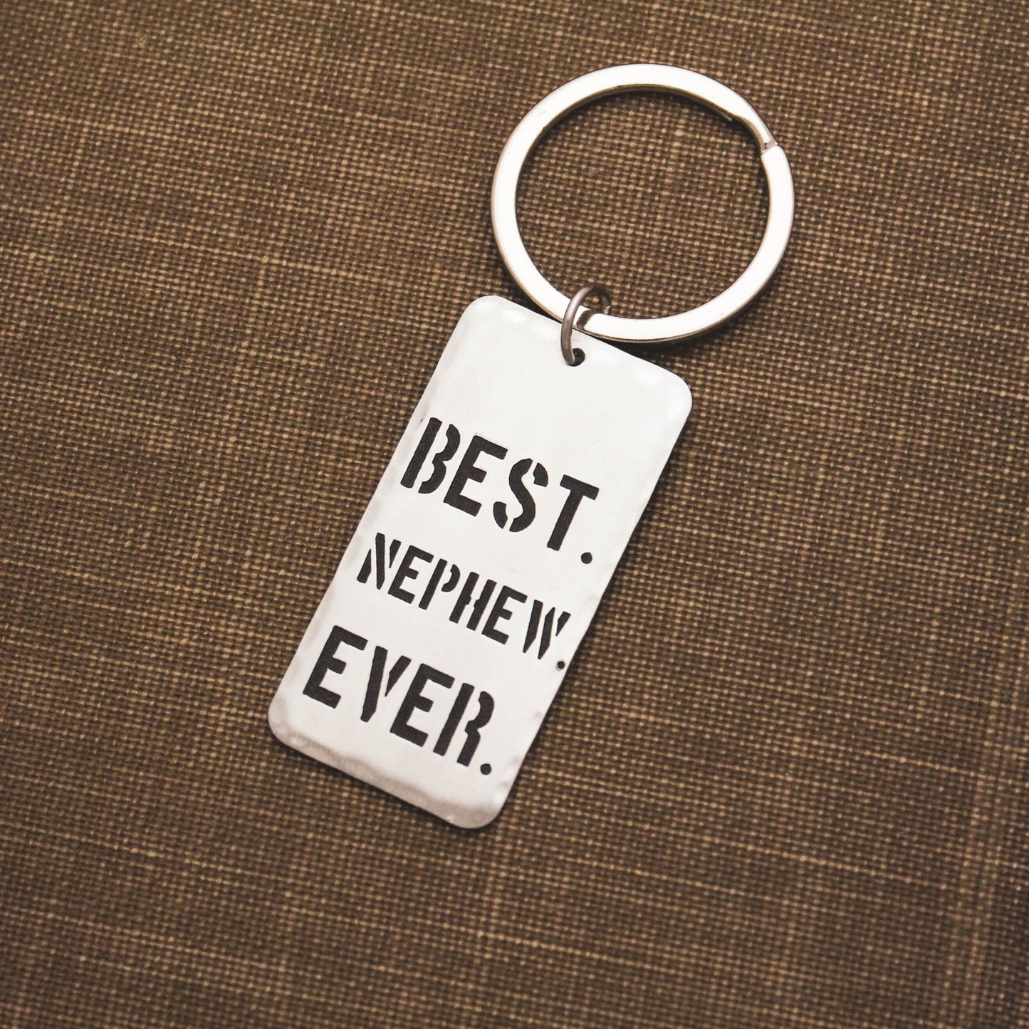 Best Nephew Ever Keychain, Personalized Key Chain, Gifts for Nephews, Gifts for Him, Handstamped, Personalized Gift, Nephew Gift Keychain