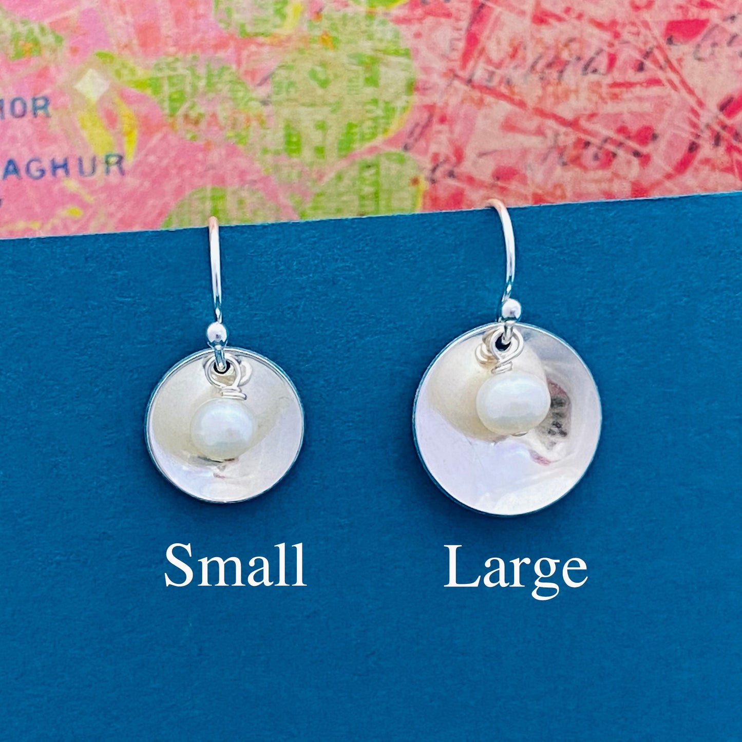 Pearl Disc Earrings, Freshwater Pearl Earrings, White Pearl Earrings, Silver and Pearl Earrings, Bridesmaid Earrings, Sterling Silver Pearls