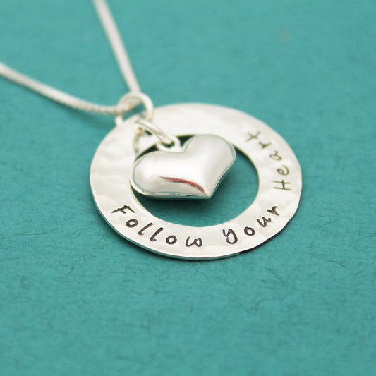 Follow Your Heart Necklace, Follow Your Heart Gift, Graduation Gift, Valentine's Day Gift, Gifts for Her, Heart Jewelry, Grad Gift for Her