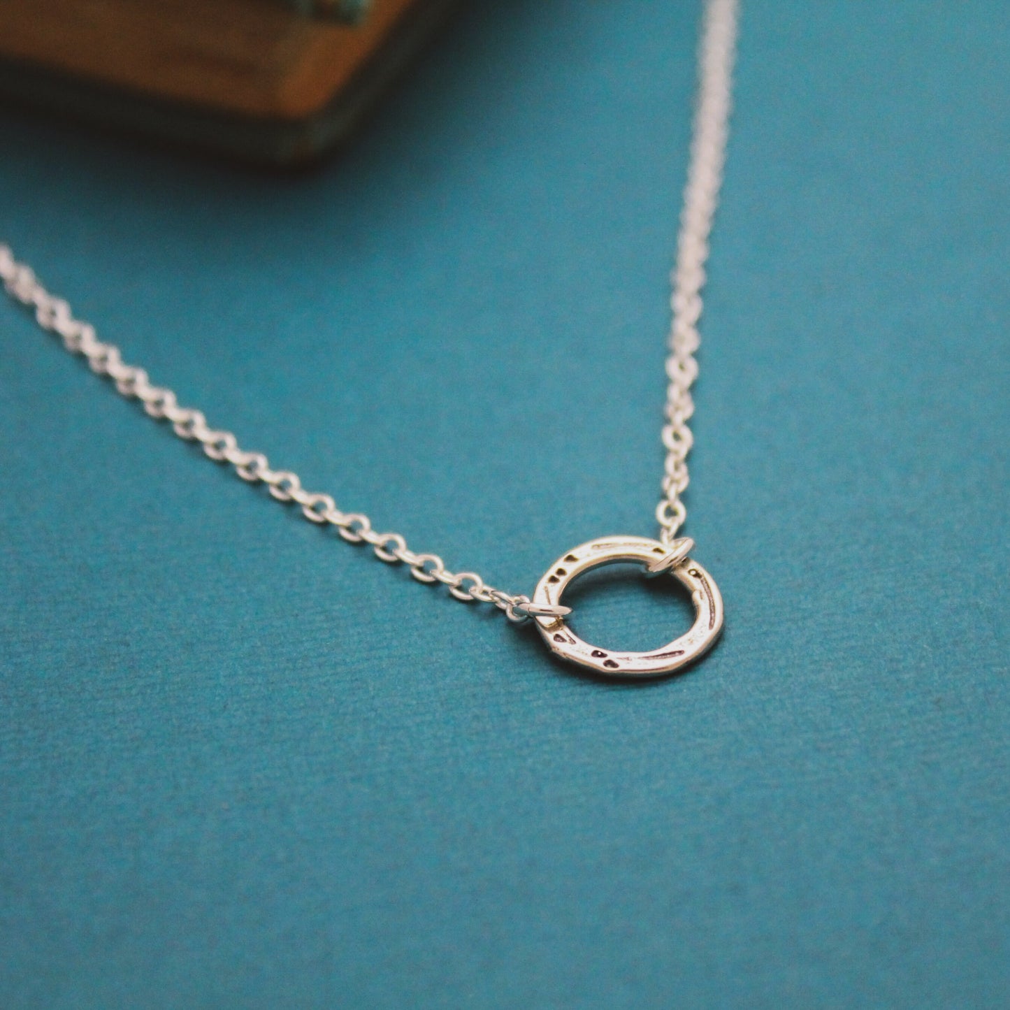 Karma Circle Necklace, Karma Necklace, Minimalist Karma Jewelry, Silver Textured Circle Ring Necklace, Gifts for Her, Yoga Jewelry, Karma