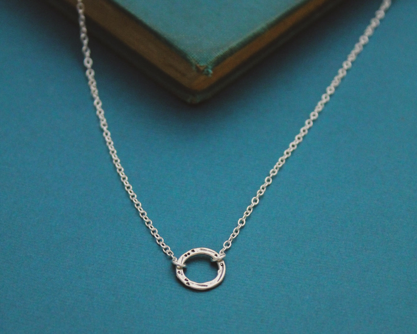 Karma Circle Necklace, Karma Necklace, Minimalist Karma Jewelry, Silver Textured Circle Ring Necklace, Gifts for Her, Yoga Jewelry, Karma