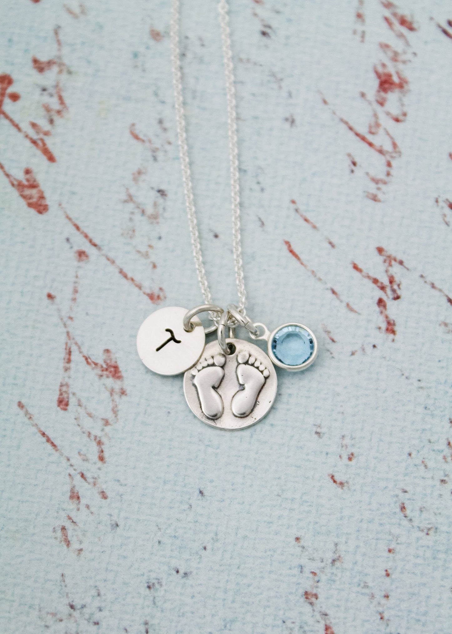 Dainty Baby Feet Necklace, Personalized New Mommy Necklace, Sterling Silver Necklace Mother Jewelry, Customized Cute Baby Footprint Necklace