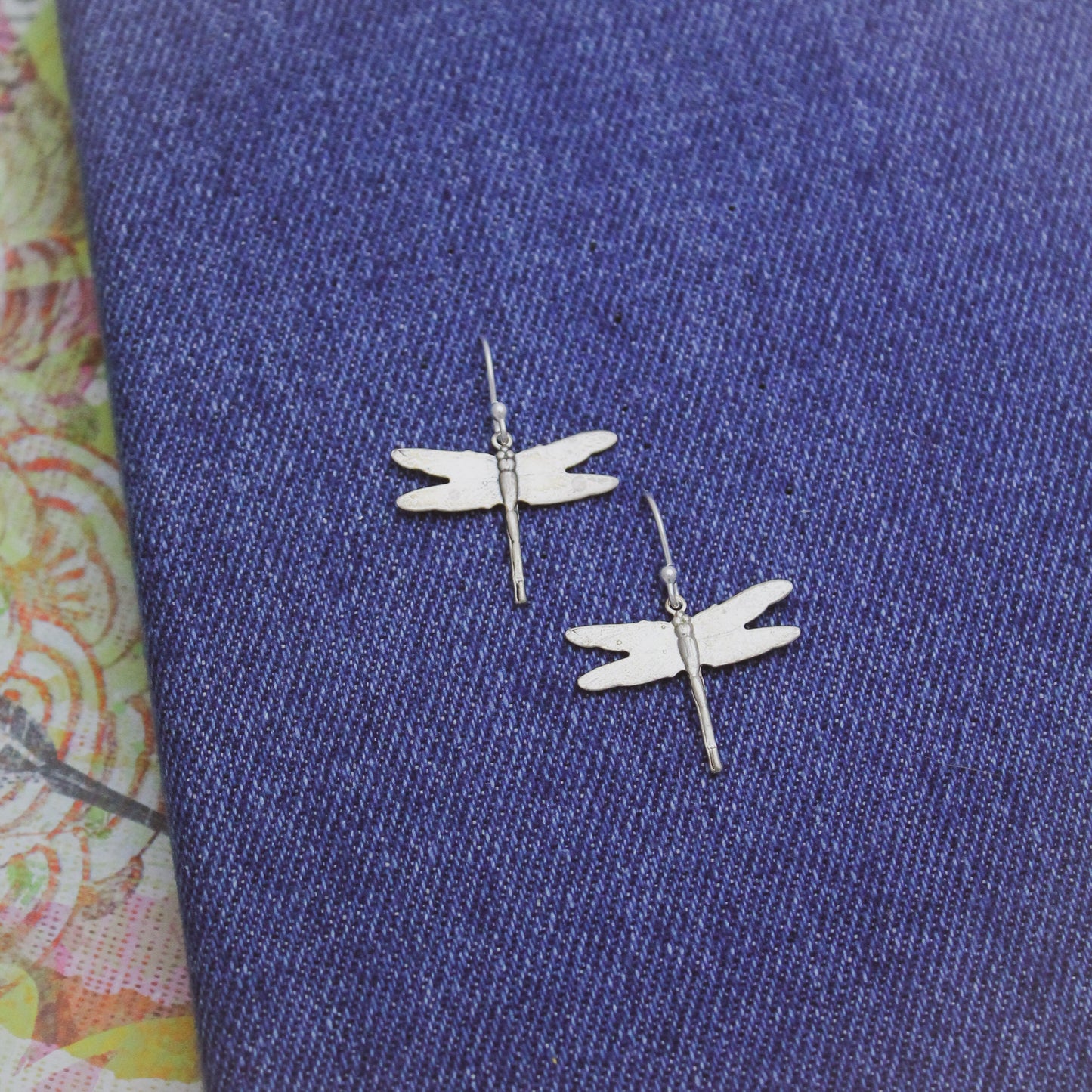 Cute Dragonfly Earrings, Sterling Silver Dragonfly Earrings, Spring Jewelry, Rustic Dragonfly Earrings, Mother's Day Gift, Gifts for Her