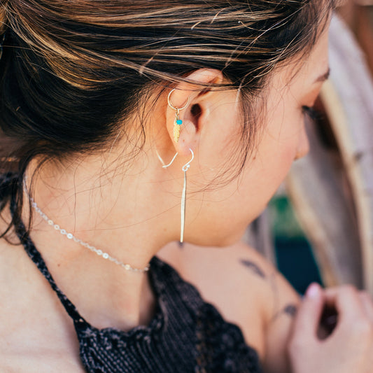 Long Minimalist Stick Earrings, Sterling Silver Earrings, Statement Silver Earrings, Silver Wire Earrings, Casual Style Earrings, Layered
