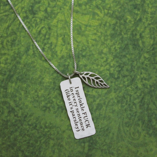 I Sprinkle FUCK in every sentence (like it's parsley) Necklace Fuck Jewelry, Gifts for Her, Curse Word Jewelry Gift, Whimsigoth