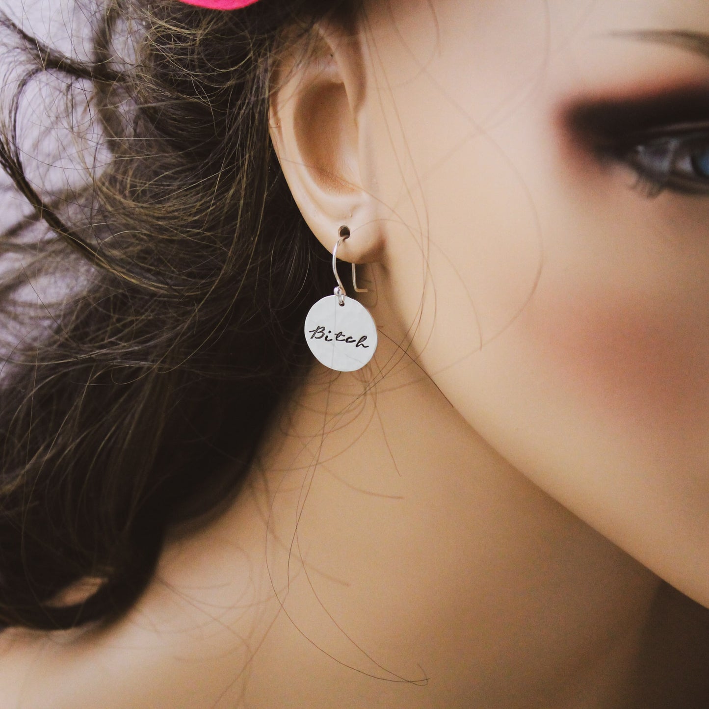Bitch Please Sterling Silver Earrings, Bitch Jewelry, Hand Stamped Personalized Earrings, Explicit Curse Word Jewelry Bitch Please Gift