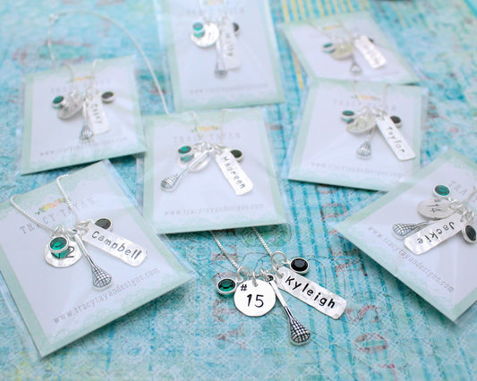 Personalized Lacrosse Team Necklaces, Lacrosse Necklace, LAX Senior Necklace, LAX Jewelry, Lacrosse Team Jewelry, Hand Stamped .925 silver