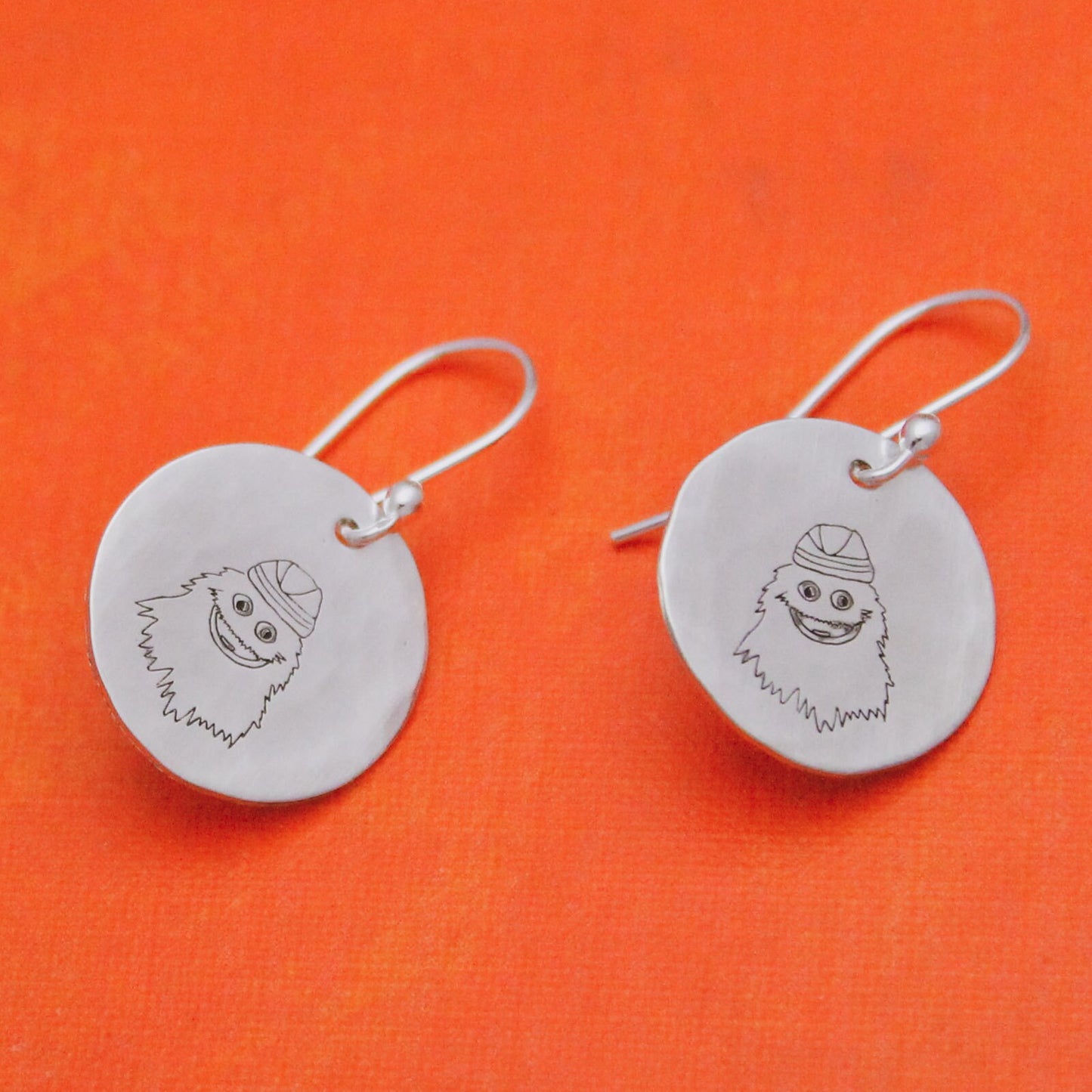 Gritty Earrings in Sterling Silver Philadelphia Flyers Mascot Jewelry