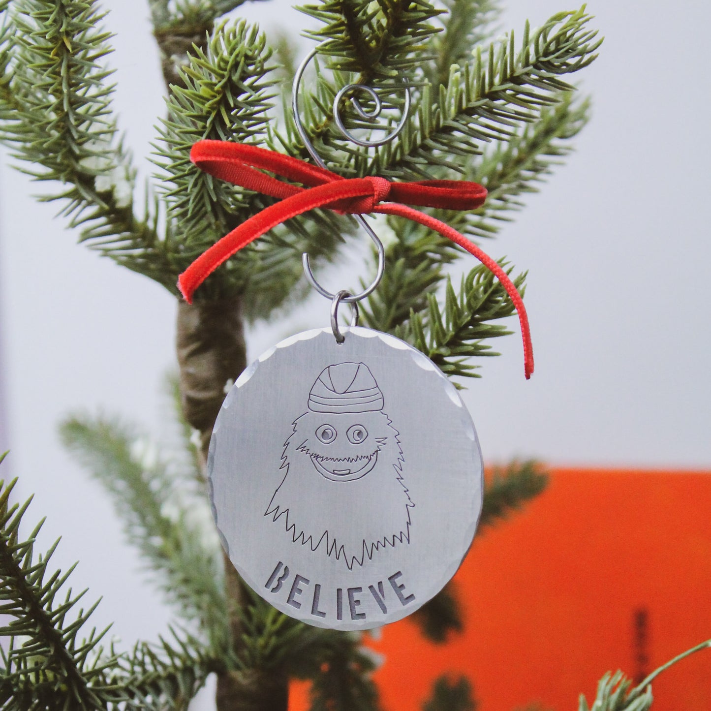 Philadelphia Gritty Christmas Ornament Personalized Aluminum, Merry Gritmas Gritty ornament, Flyers Gritty Cute Ornament, Philadelphia Love