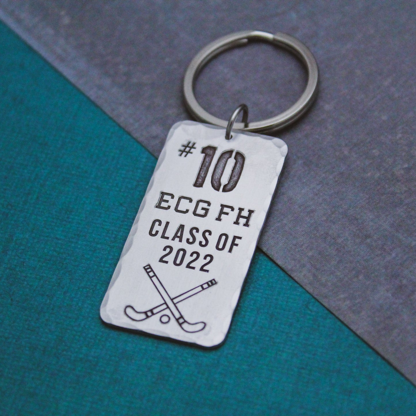 Personalized Sports Team Keychain, Custom Team Gift, Aluminum Lacrosse Keychain, Personalized Field Hockey Keychain, Team Gift, Hand Stamped