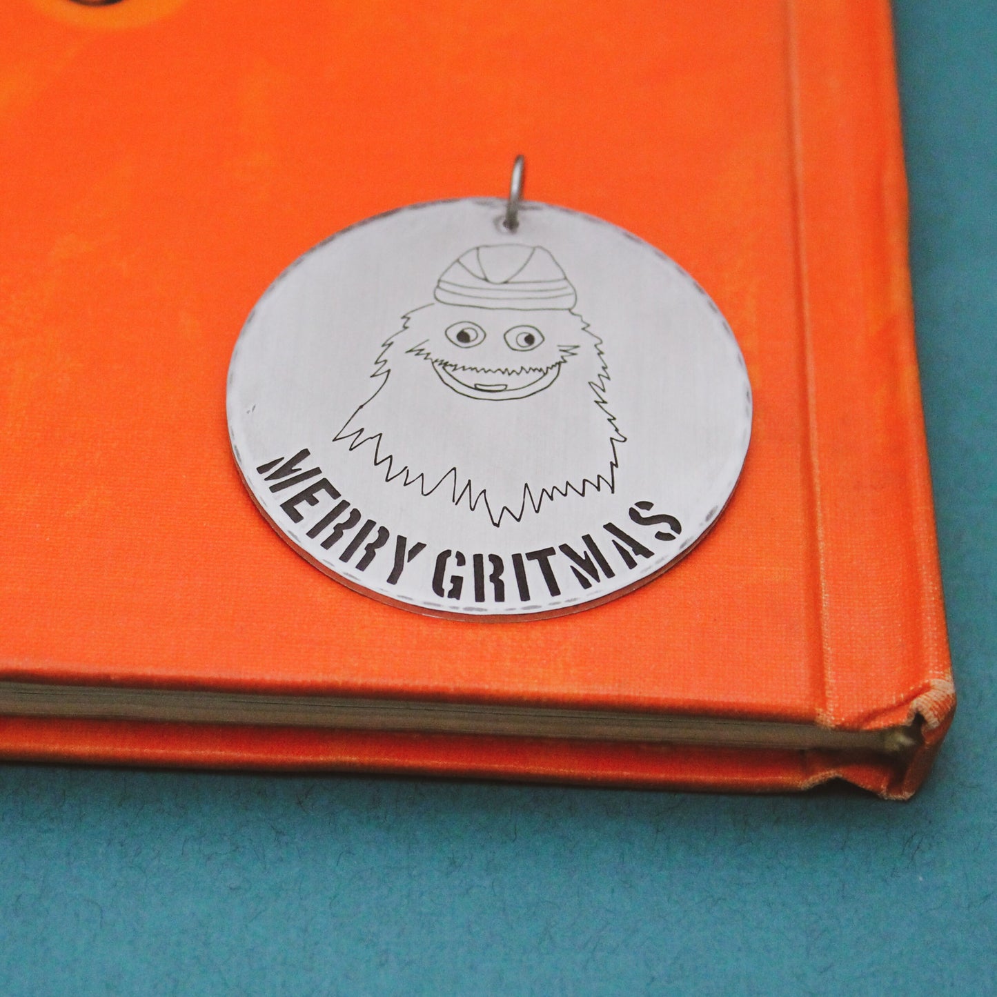 Philadelphia Gritty Christmas Ornament Personalized Aluminum, Merry Gritmas Gritty ornament, Flyers Gritty Cute Ornament, Philadelphia Love