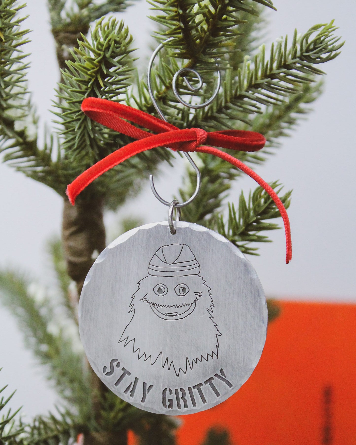 Philadelphia Gritty Christmas Ornament Personalized Aluminum, Merry Gritmas Gritty ornament, Flyers Gritty Cute Ornament, Philadelphia Love