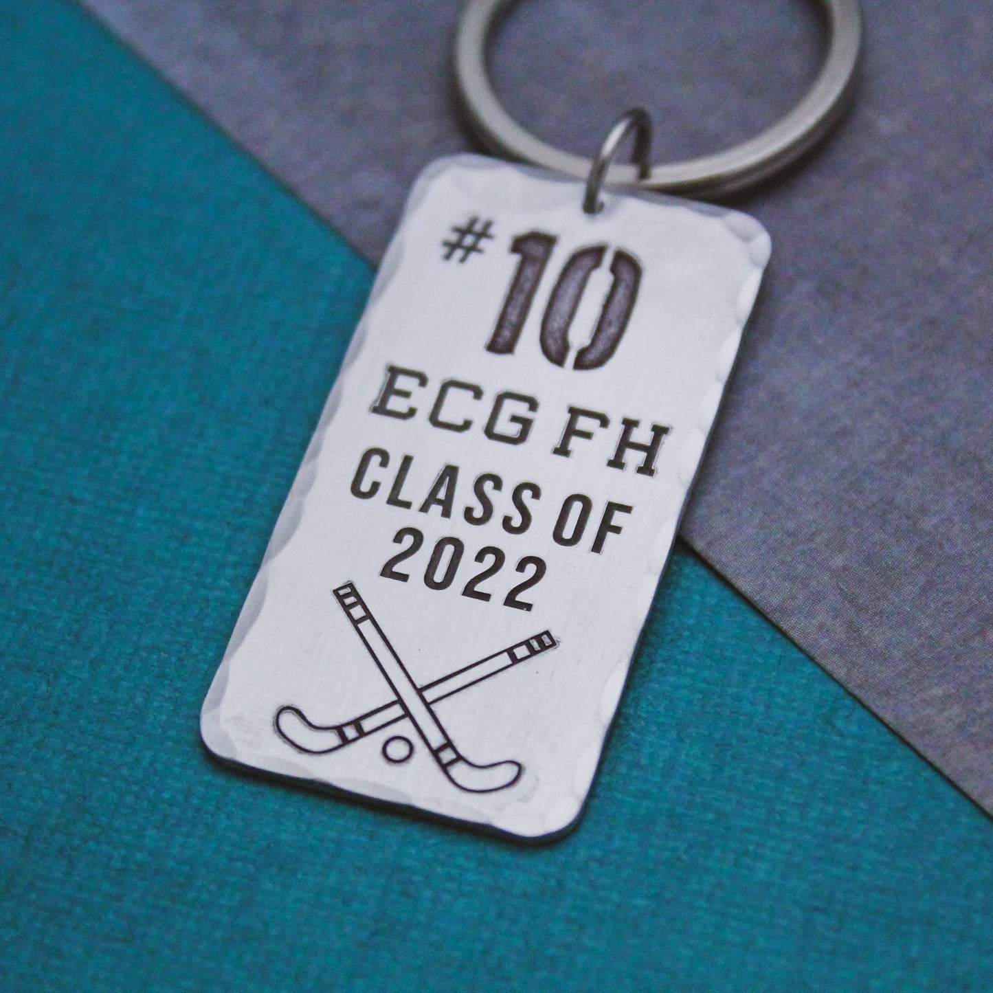 Personalized Sports Team Keychain, Custom Team Gift, Aluminum Lacrosse Keychain, Personalized Field Hockey Keychain, Team Gift, Hand Stamped