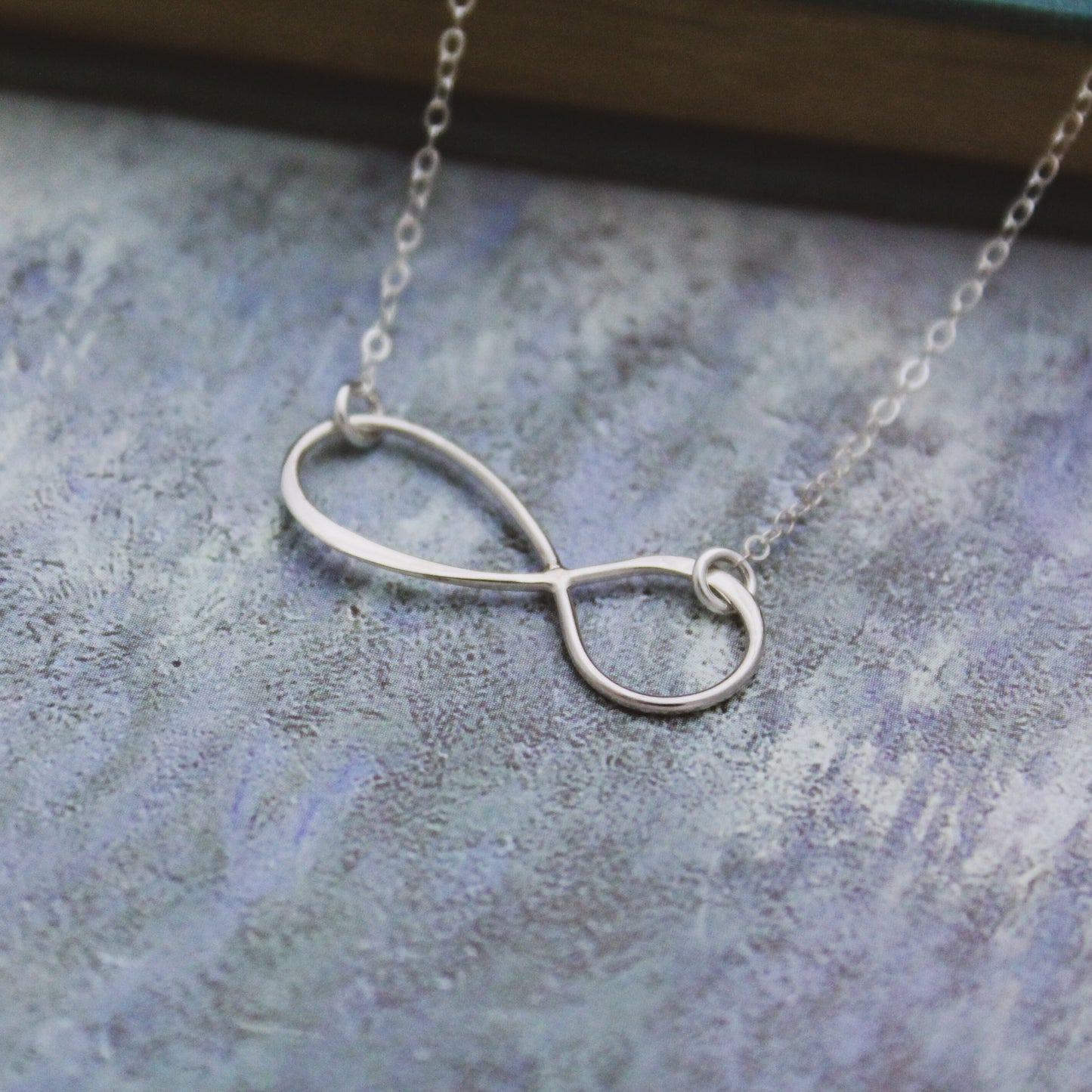 Silver Infinity Necklace, Sterling Silver Infinite Love Necklace, Cute Silver Infinity Jewelry, Infinity Bar Necklace, Unique Gift for Her