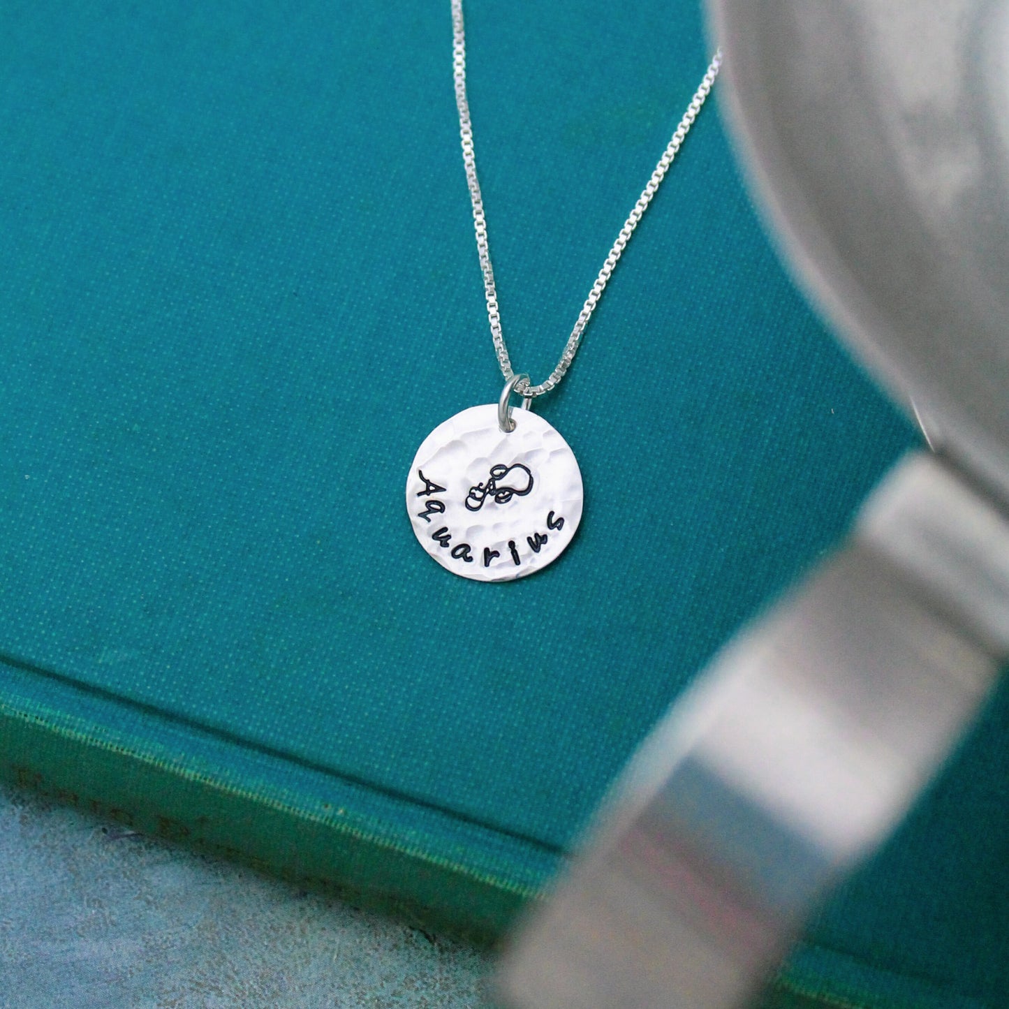 Aquarius Zodiac Necklace, Sterling Silver Aquarius Zodiac Necklace, Cute Boho Gift, Aquarius Birthday Jewelry, Zodiac Sign Birthday Gift