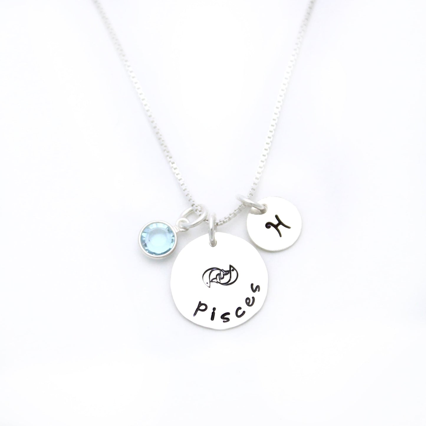 Pisces Zodiac Necklace - Sterling Silver Pisces Zodiac Necklace - Pisces Birthday Jewelry - Astrological Sign Birthday Gift