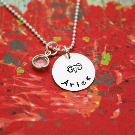 Aries Zodiac Necklace, Sterling Silver Aries Zodiac Necklace, Cute Boho Gift, Aries Birthday Jewelry, Zodiac Sign Birthday Gift, Aries Gift