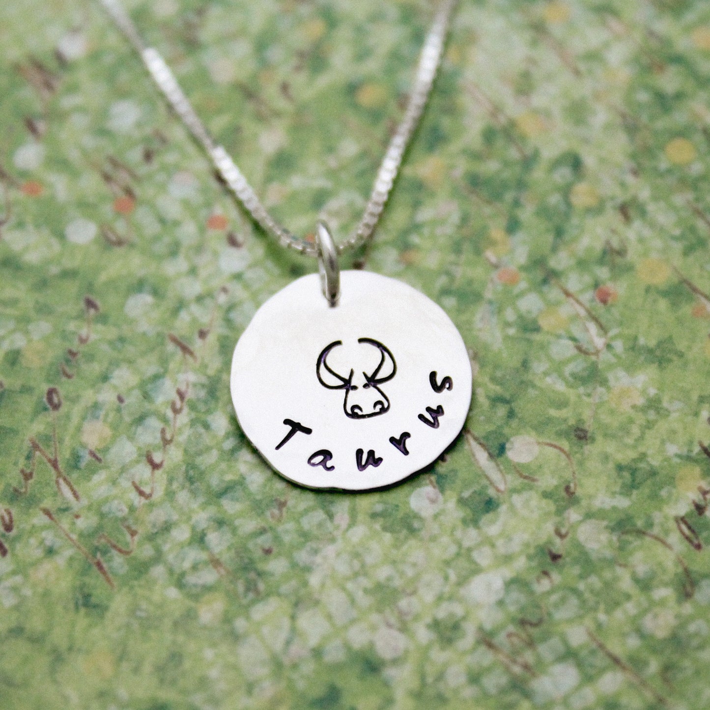 Taurus Zodiac Necklace, Sterling Silver Taurus Zodiac Necklace, Cute Boho Gift, Taurus Birthday Jewelry, Zodiac Sign Birthday Gift for Her