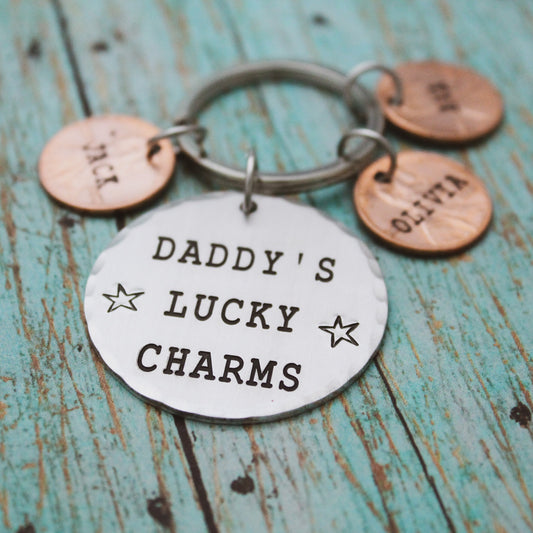 Daddy's Lucky Charms Keychain, Lucky Grandpa Keychain, Father's Day Gift, Gift for Him, Lucky Keychain, Grandfather Gift, Lucky Husband Gift