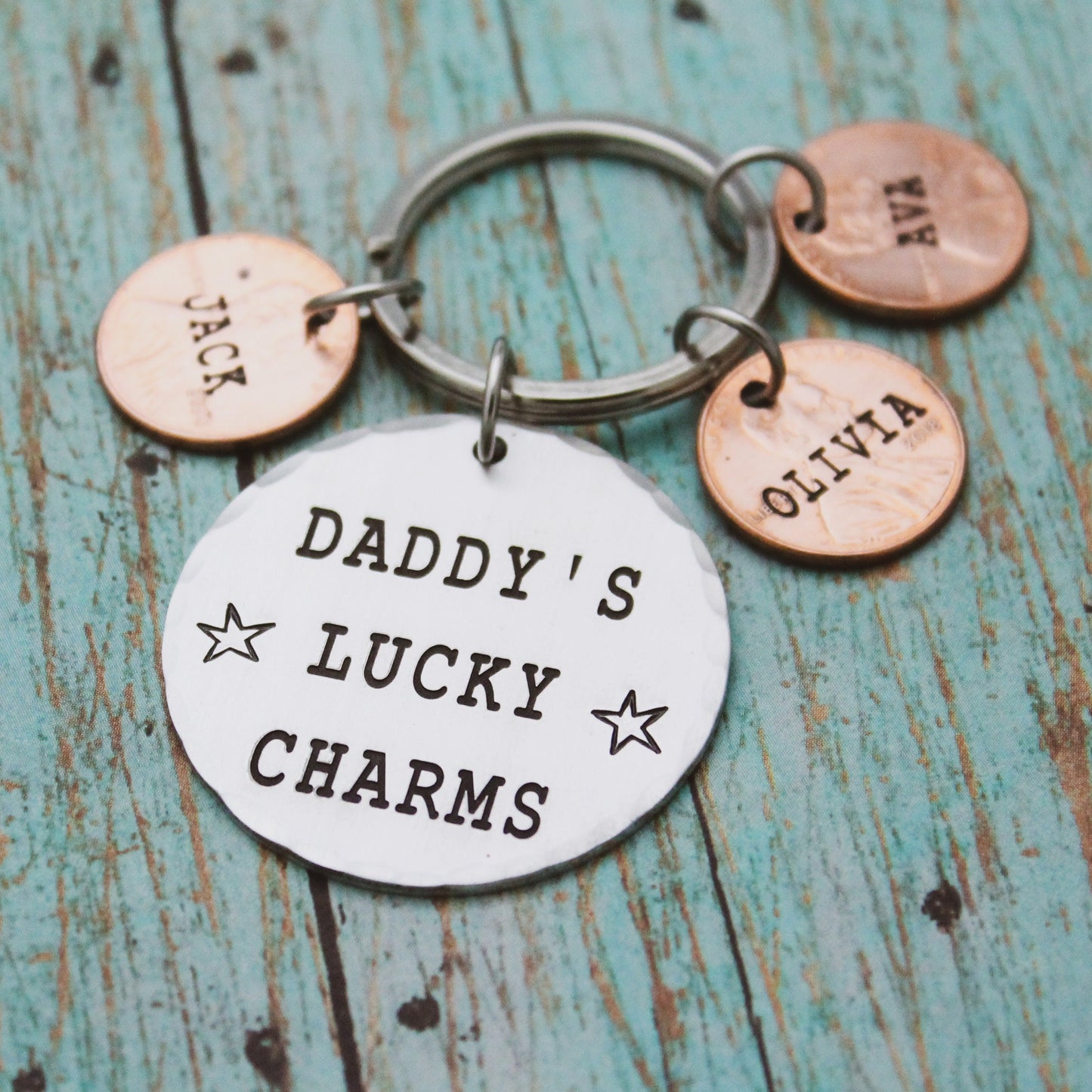 Daddy's Lucky Charms Keychain, Lucky Grandpa Keychain, Father's Day Gift, Gift for Him, Lucky Keychain, Grandfather Gift, Lucky Husband Gift