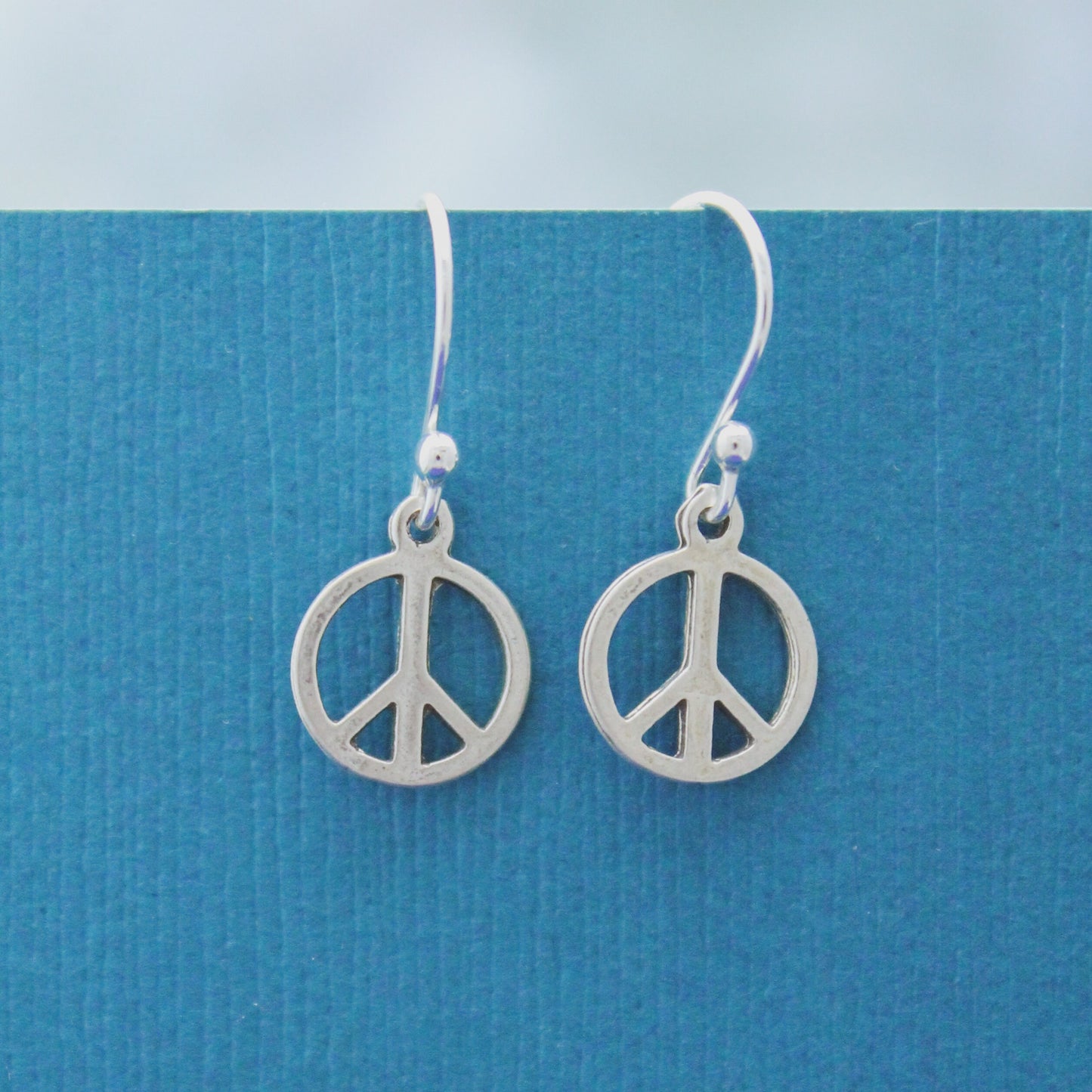 Cute Peace Sign Earrings, Sterling Silver Peace Earrings, Birthday Gift, Peace Sign Jewelry, Gifts for Her, Dainty Silver Earrings, Peace