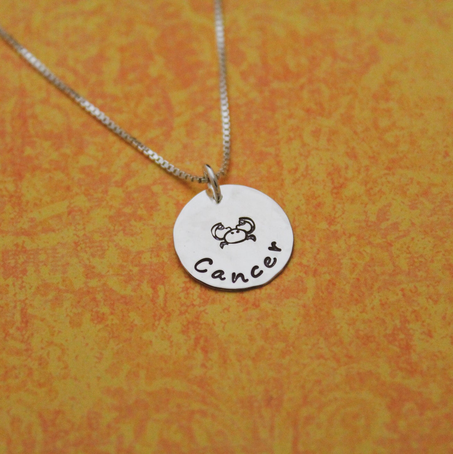 Cancer Zodiac Necklace, Sterling Silver Cancer Zodiac Necklace, Cute Boho Gift, Cancer Birthday Jewelry, Zodiac Sign Birthday Gift for Her