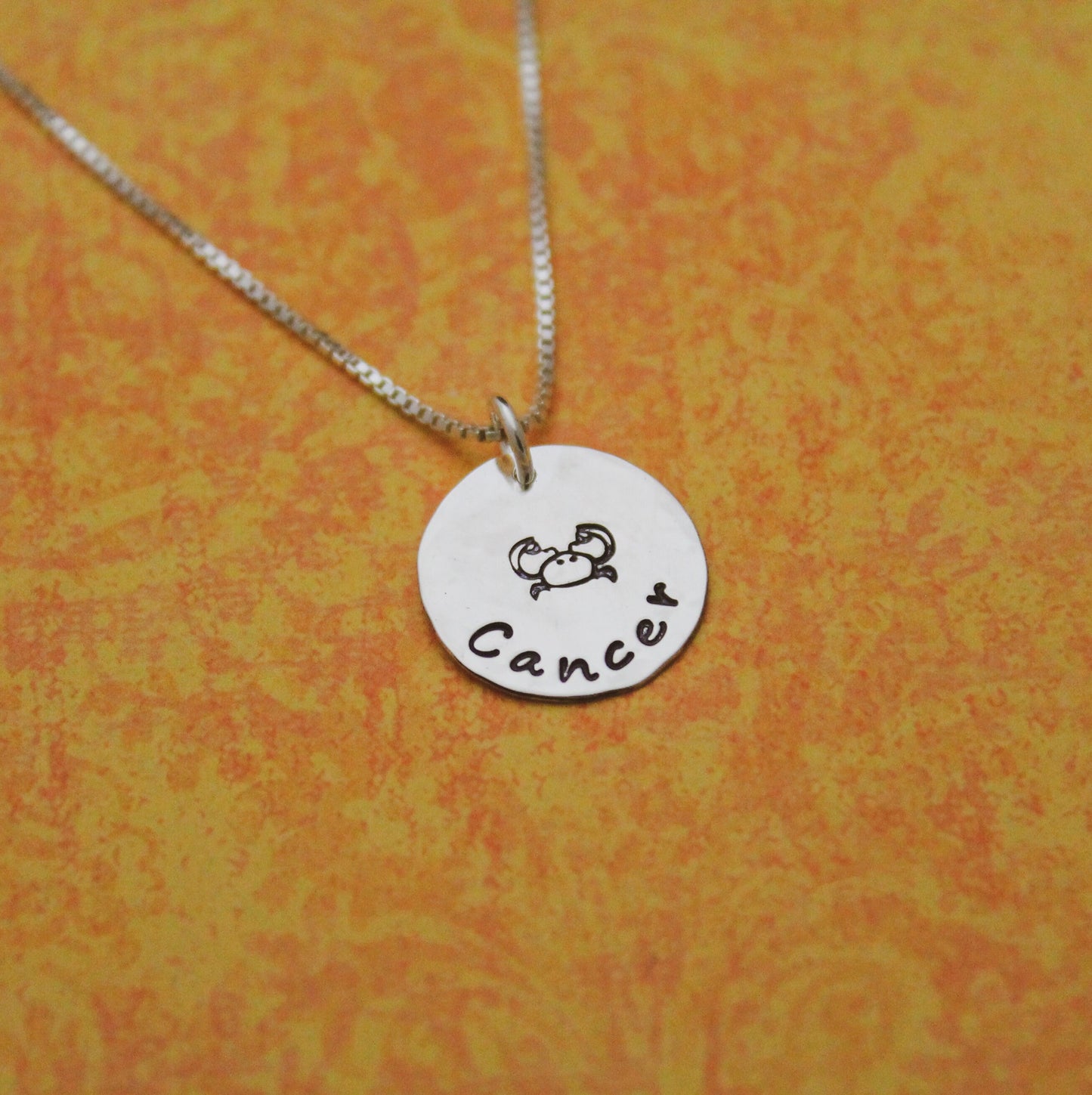 Cancer Zodiac Necklace, Sterling Silver Cancer Zodiac Necklace, Cute Boho Gift, Cancer Birthday Jewelry, Zodiac Sign Birthday Gift for Her