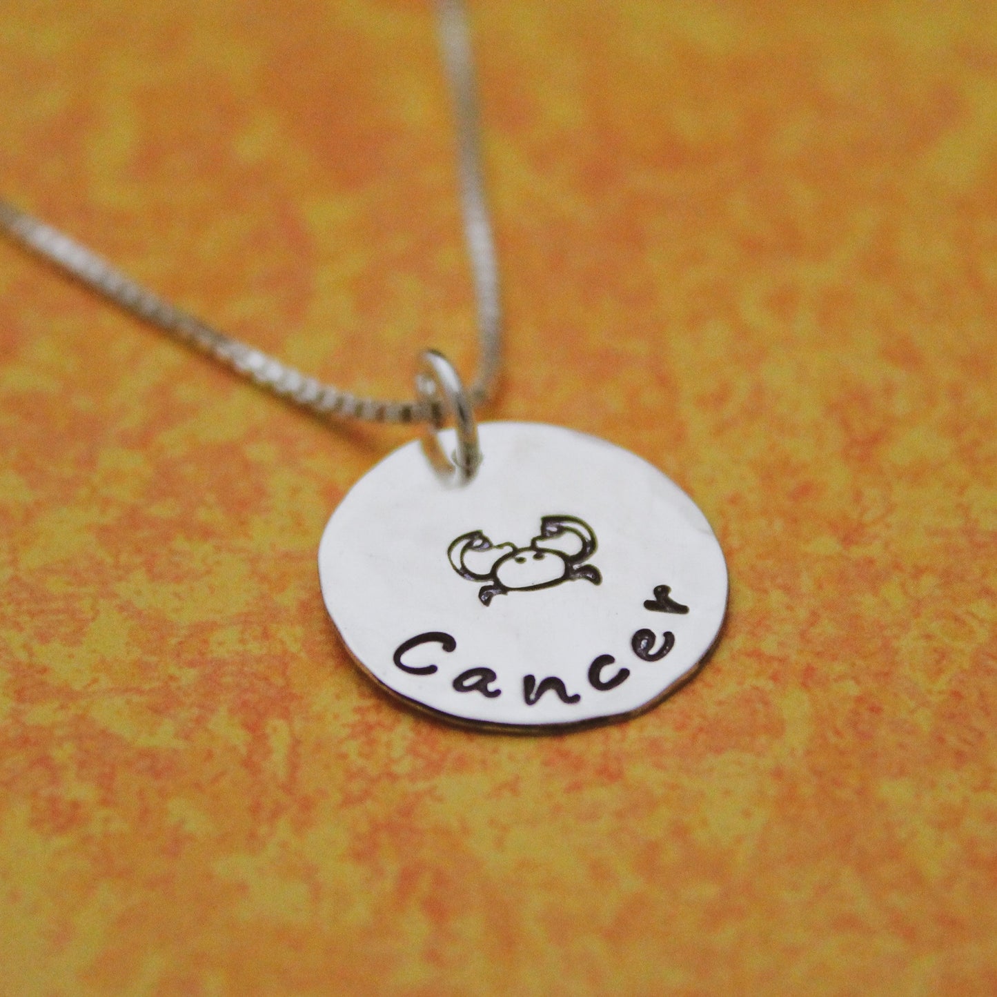 Cancer Zodiac Necklace, Sterling Silver Cancer Zodiac Necklace, Cute Boho Gift, Cancer Birthday Jewelry, Zodiac Sign Birthday Gift for Her