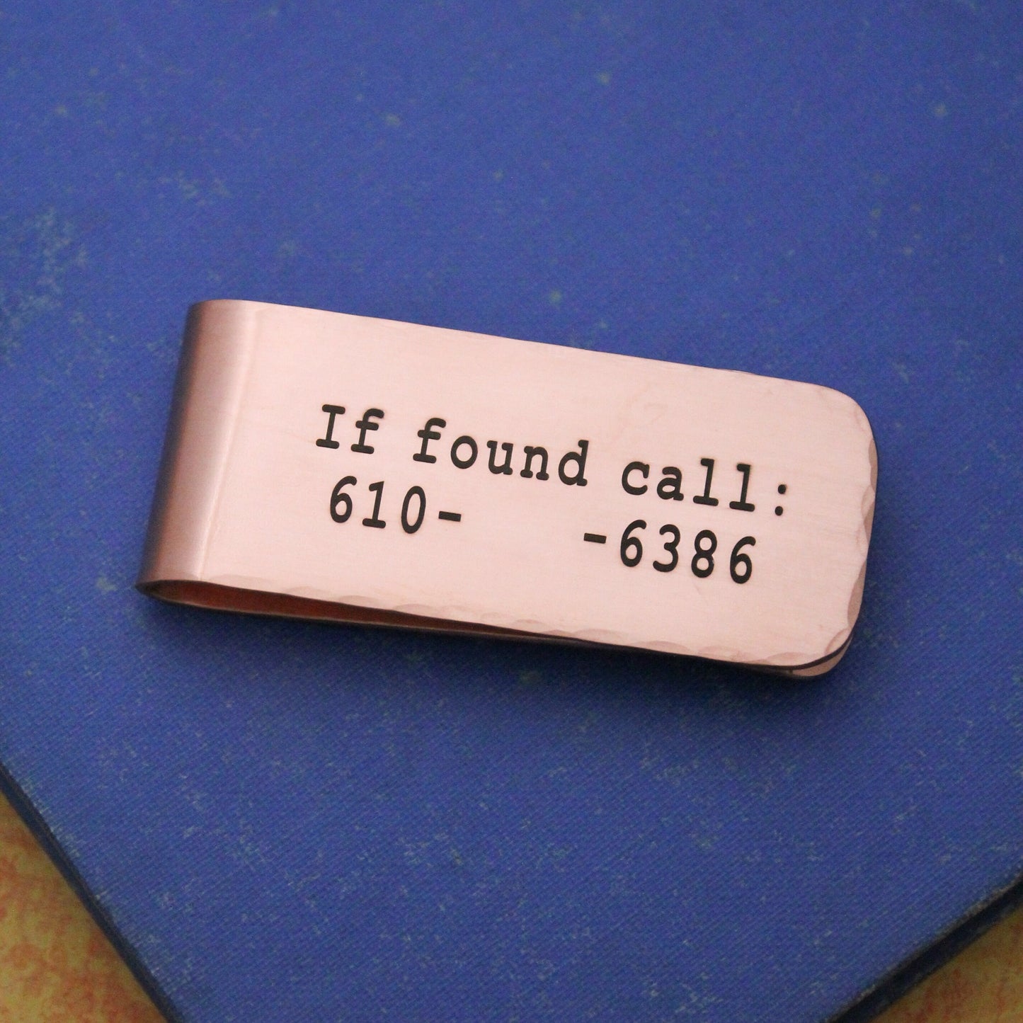 If Found Call Money Clip, Wife's Cell Phone Number Funny Money Clip, Daddy or Grandfather Money Clip Copper Engraved Personalized Gift