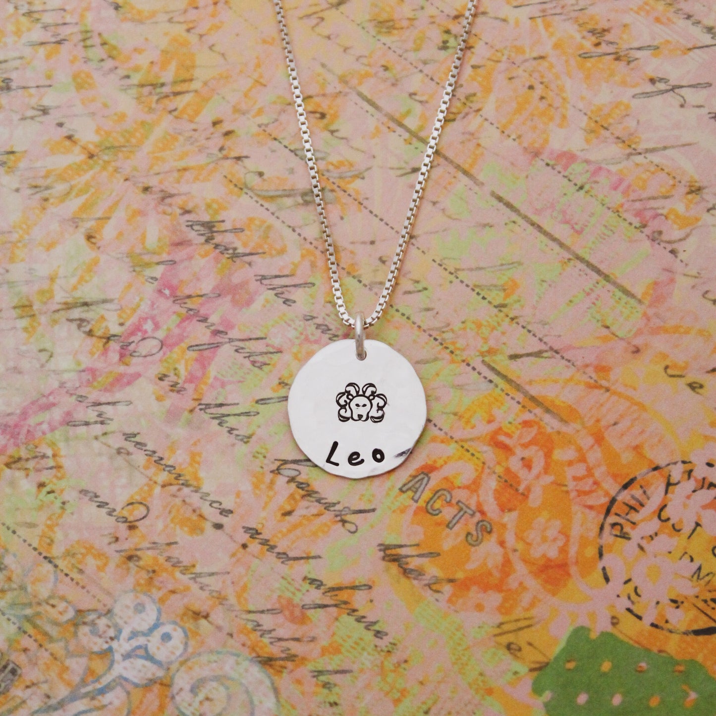 Leo Zodiac Necklace, Sterling Silver Leo Zodiac Necklace, Cute Boho Gift, Fun Leo Lion Birthday Jewelry, Zodiac Sign Birthday Gift for Her