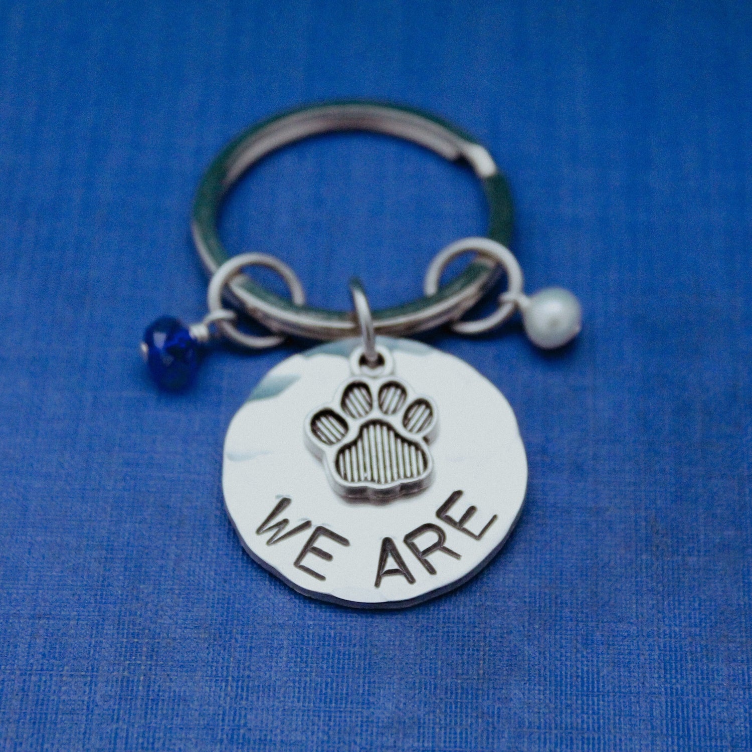 We Are Keychain, Penn State Keychain, Nittany Lions Gift, PSU Grad Gift, Graduation Gift for Penn State, Hand Stamped Jewelry