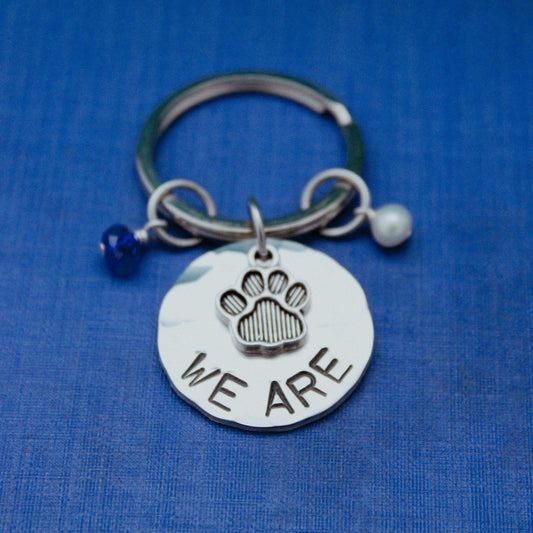 We Are Keychain, Penn State Keychain, Nittany Lions Gift, PSU Grad Gift, Graduation Gift for Penn State, Hand Stamped Jewelry